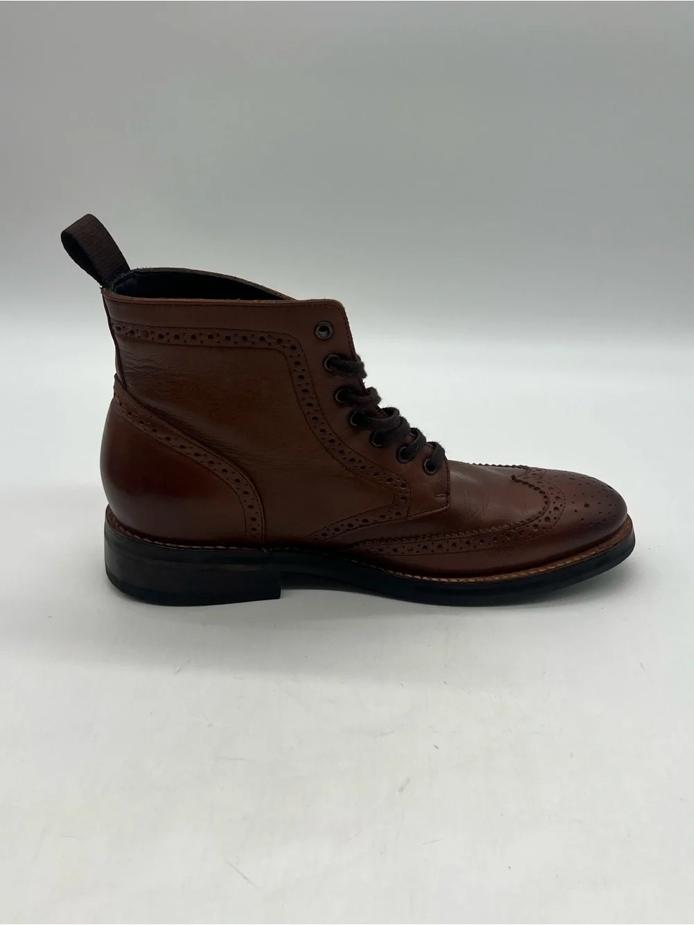 Thursday Boot Company Brown Leather Mens 9.5 Wingtip Lace Up Casual Formal Boots